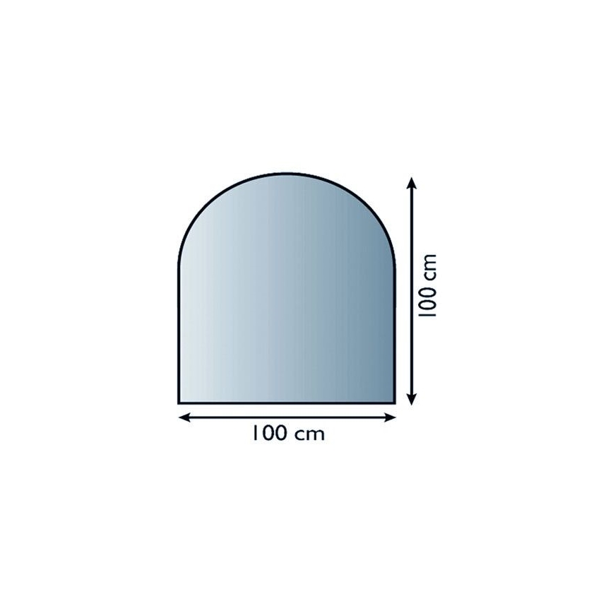 Sklo pod kachle 1000x1000x6 mm poloblúk