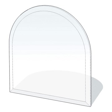 Sklo pod kachle 1000x1000x8 mm poloblúk