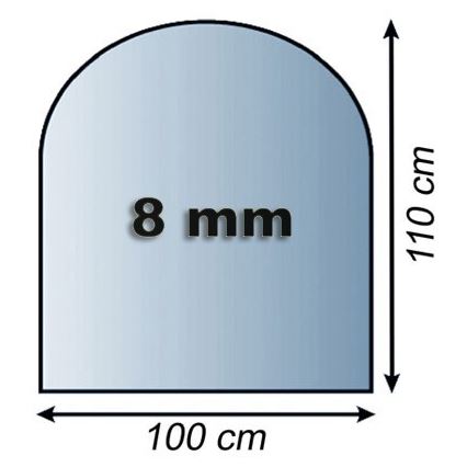 Sklo pod kachle 1100x1000x8 mm poloblúk