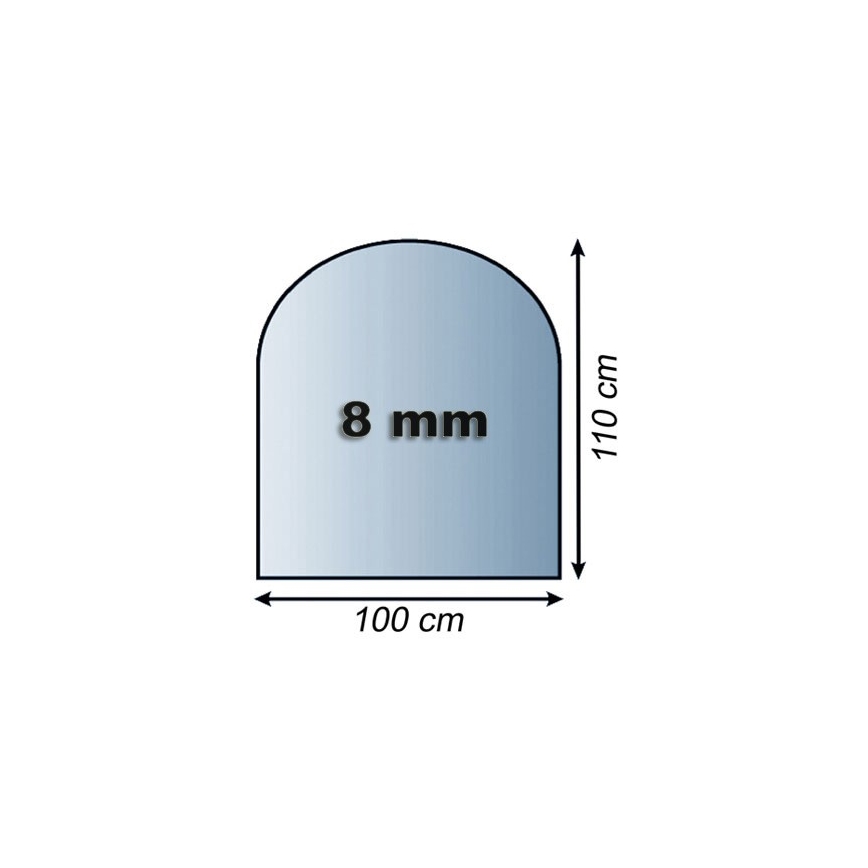 Sklo pod kachle 1100x1000x8 mm poloblúk