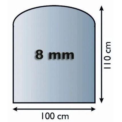 Sklo pod kachle 1100x1000x8 mm poloblúk