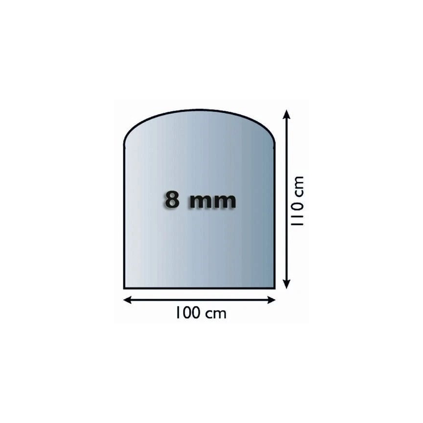 Sklo pod kachle 1100x1000x8 mm poloblúk