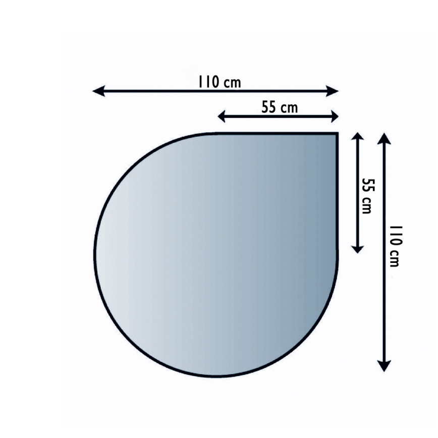 Sklo pod kachle 1100x1100x6 mm slza