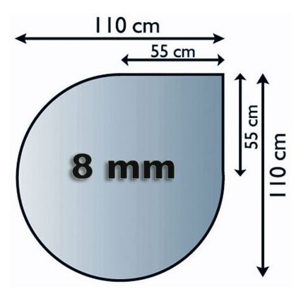 Sklo pod kachle 1100x1100x8 mm slza