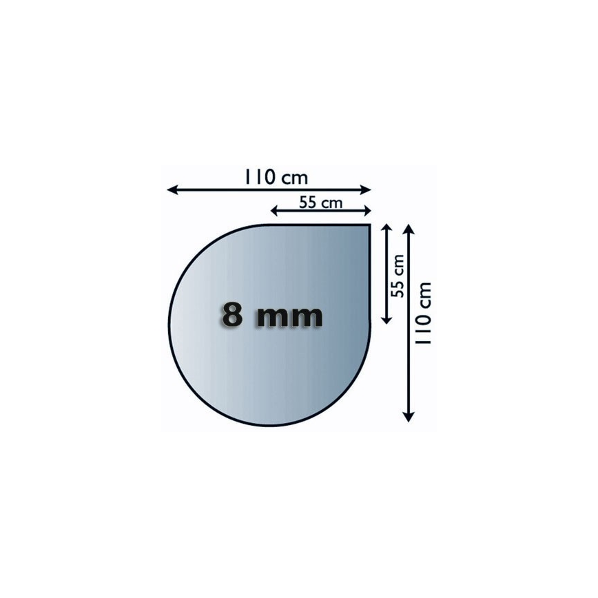Sklo pod kachle 1100x1100x8 mm slza