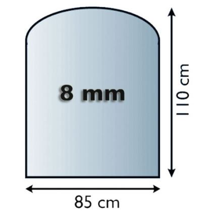 Sklo pod kachle 1100x850x8 mm poloblúk