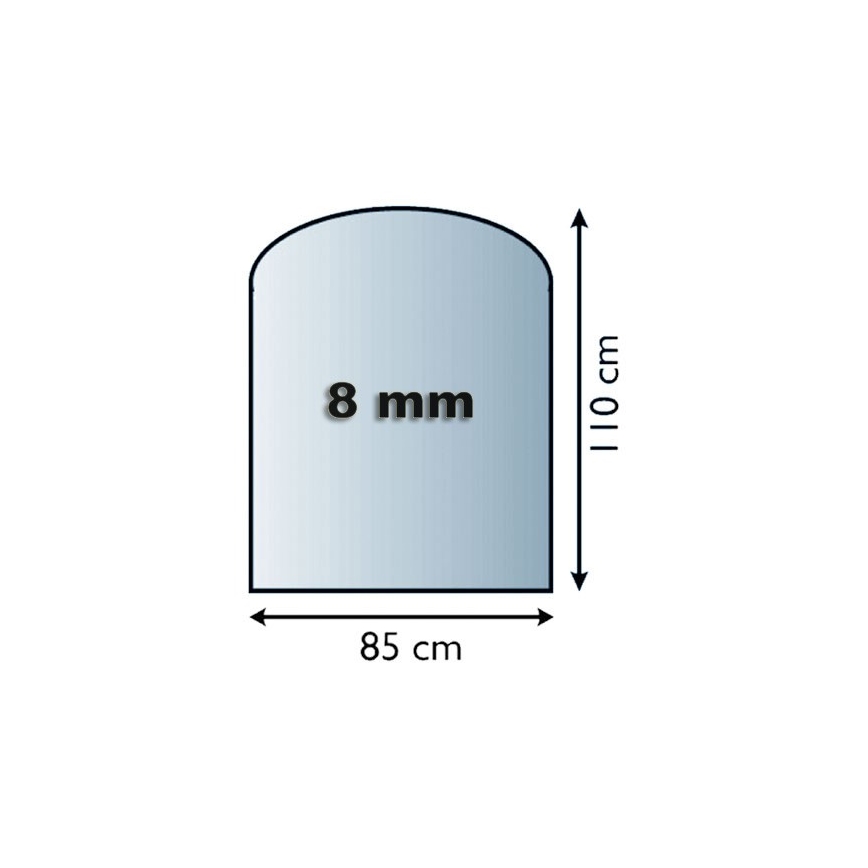 Sklo pod kachle 1100x850x8 mm poloblúk