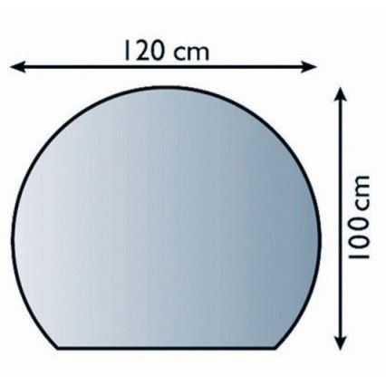Sklo pod kachle 1200x1000x6 mm poloblúk