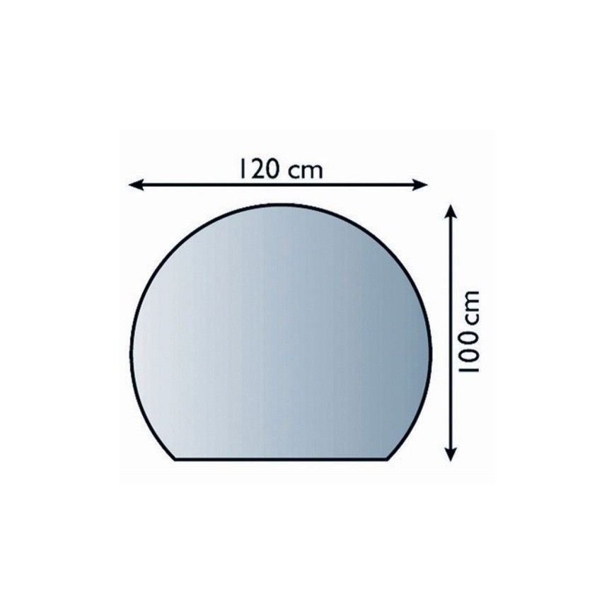 Sklo pod kachle 1200x1000x6 mm poloblúk