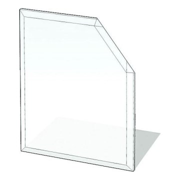 Sklo pod kachle 1250x1250x8 mm skosený štvorec