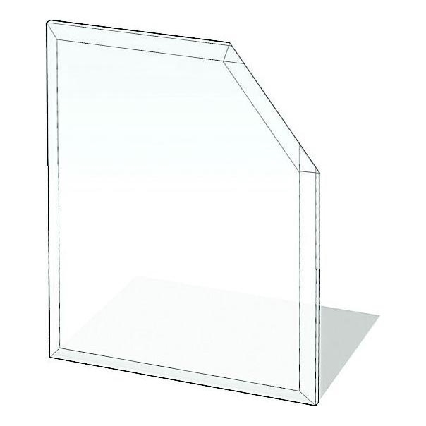 Sklo pod kachle 1250x1250x8 mm skosený štvorec