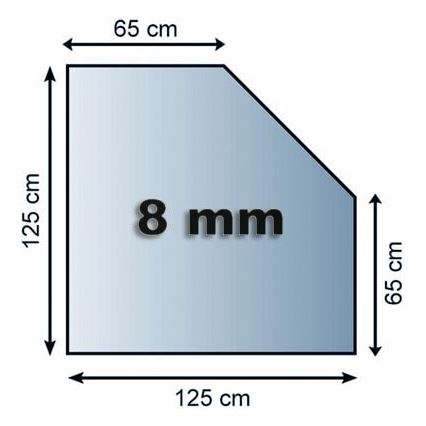 Sklo pod kachle 1250x1250x8 mm skosený štvorec