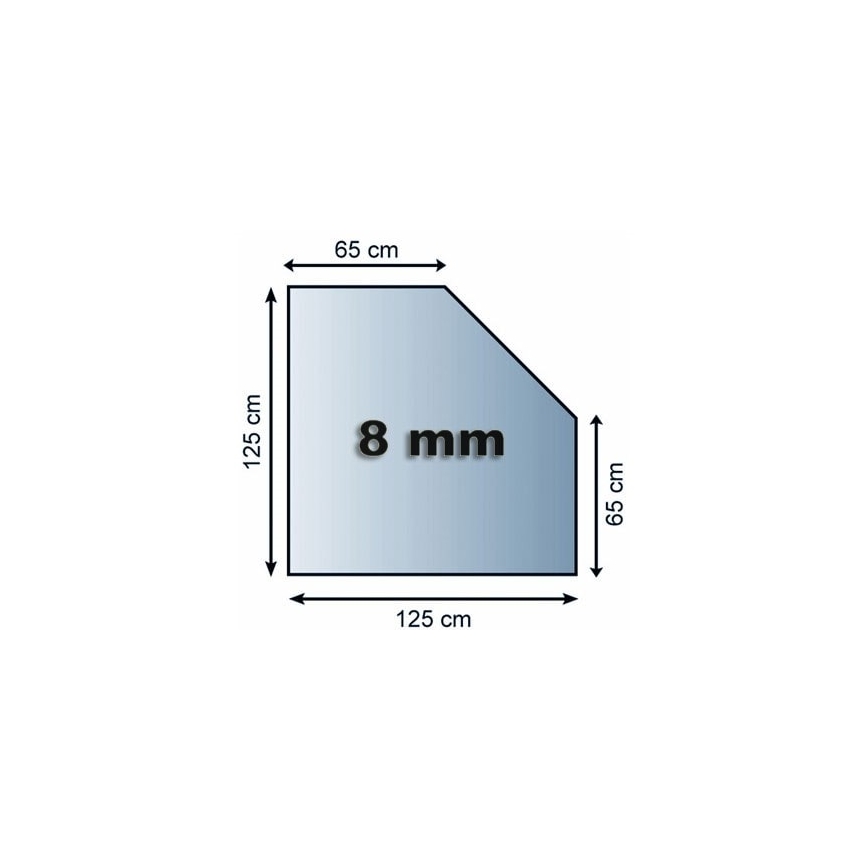 Sklo pod kachle 1250x1250x8 mm skosený štvorec