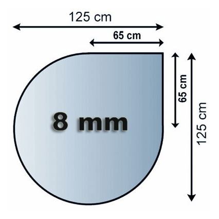 Sklo pod kachle 1250x1250x8 mm slza