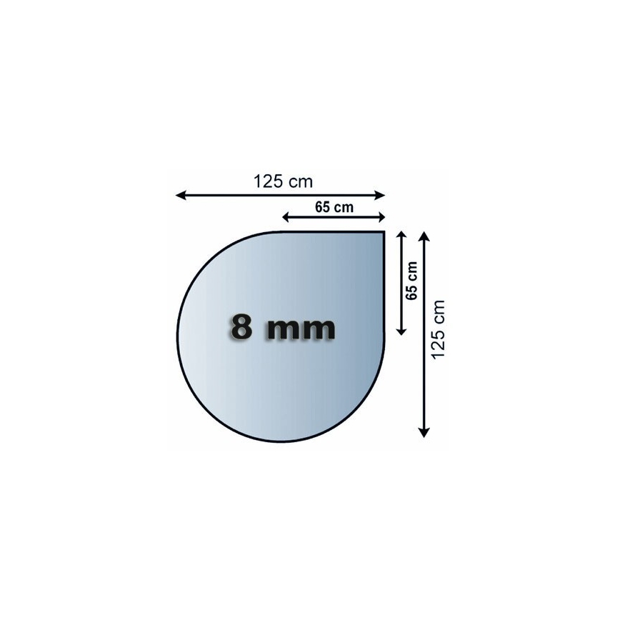 Sklo pod kachle 1250x1250x8 mm slza