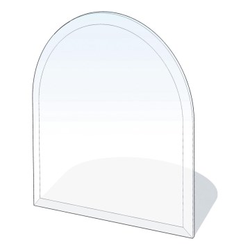 Sklo pod kachle 1300x1200x8 mm poloblúk