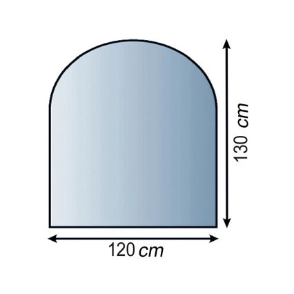 Sklo pod kachle 1300x1200x8 mm poloblúk