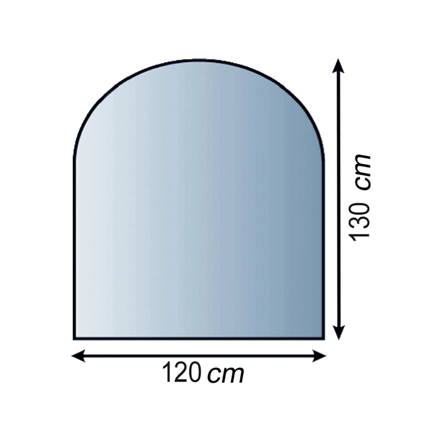 Sklo pod kachle 1300x1200x8 mm poloblúk