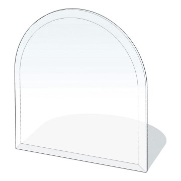 Sklo pod kachle 800x800x8 mm poloblúk