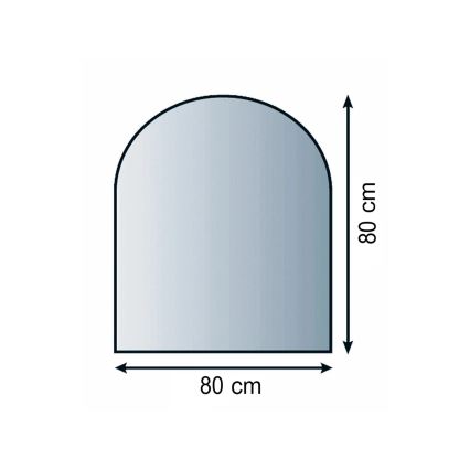 Sklo pod kachle 800x800x8 mm poloblúk
