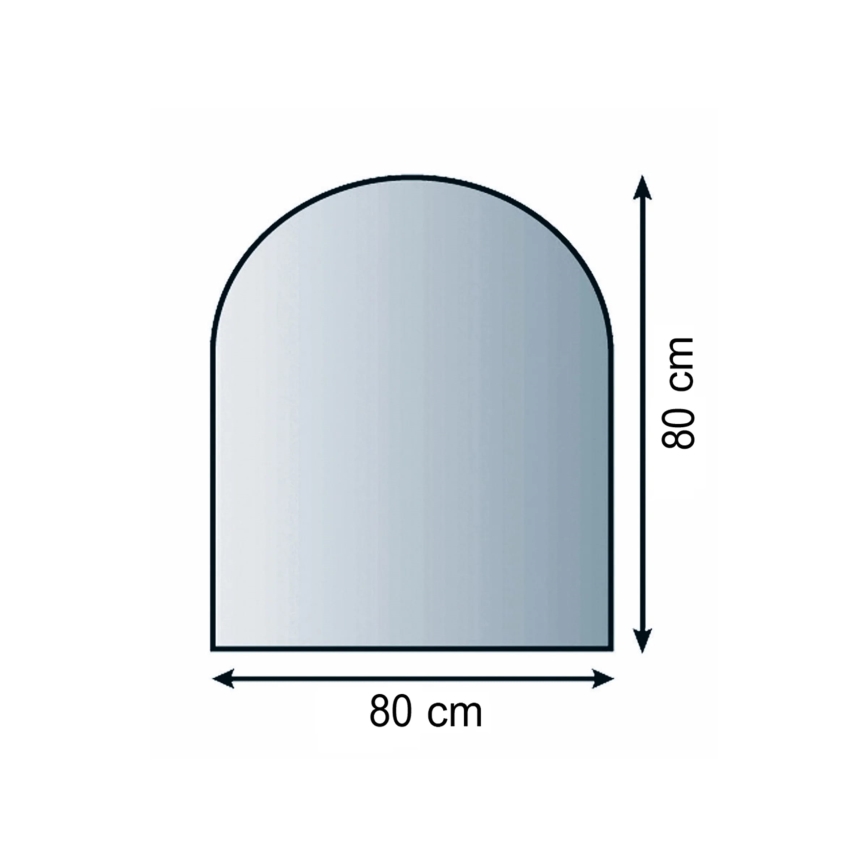 Sklo pod kachle 800x800x8 mm poloblúk
