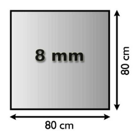 Sklo pod kachle 800x800x8 mm štvorec