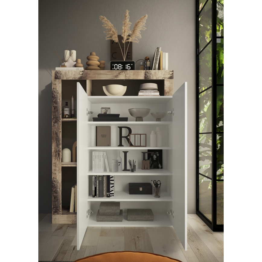 Skriňa LENOR biela/javor