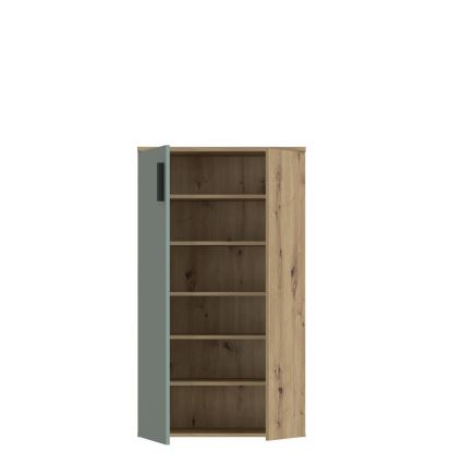 Skrinka na topánky ETON, dub artisan/zelená