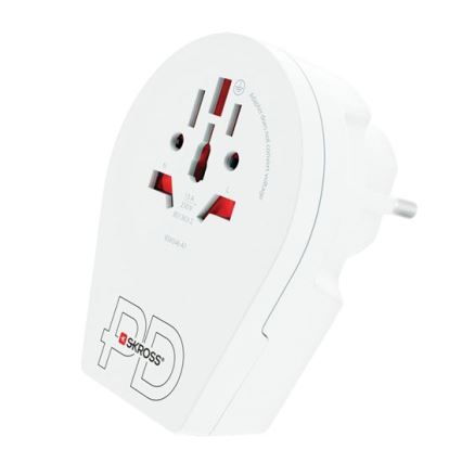Cestovný adaptér Europe USB C20PD pre cudzincov v ČR, USB-C 20W typ E/F