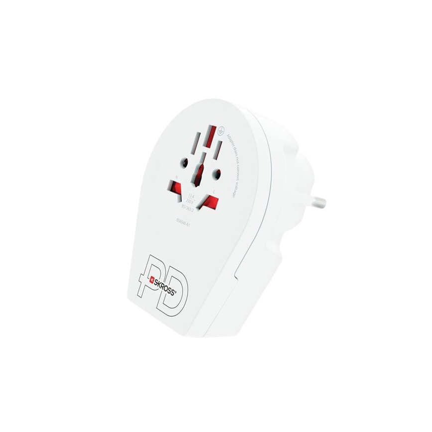 Cestovný adaptér Europe USB C20PD pre cudzincov v ČR, USB-C 20W typ E/F