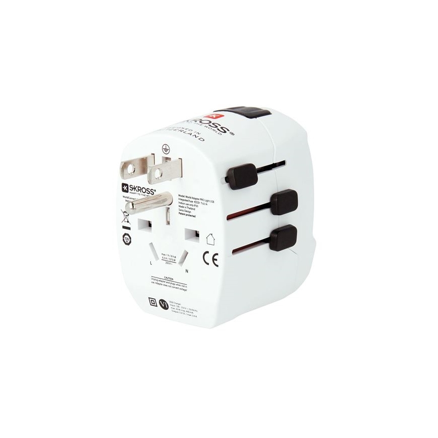Cestovný adaptér PRO Light USB AC45PD - World, UK+USA+AUS/CN USB A+C 45W