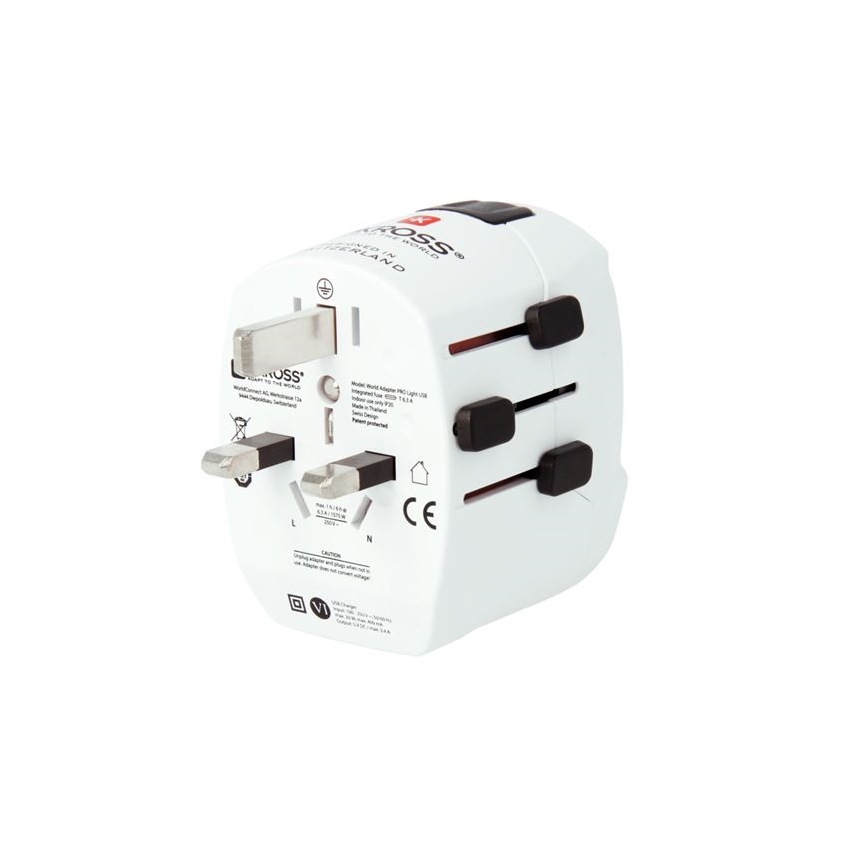 Cestovný adaptér PRO Light USB AC45PD - World, UK+USA+AUS/CN USB A+C 45W