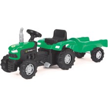 Šľapací traktor s vozíkom čierna/zelená