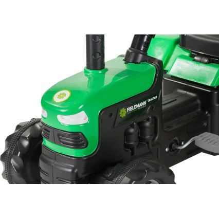 Šľapací traktor s vozíkom čierna/zelená