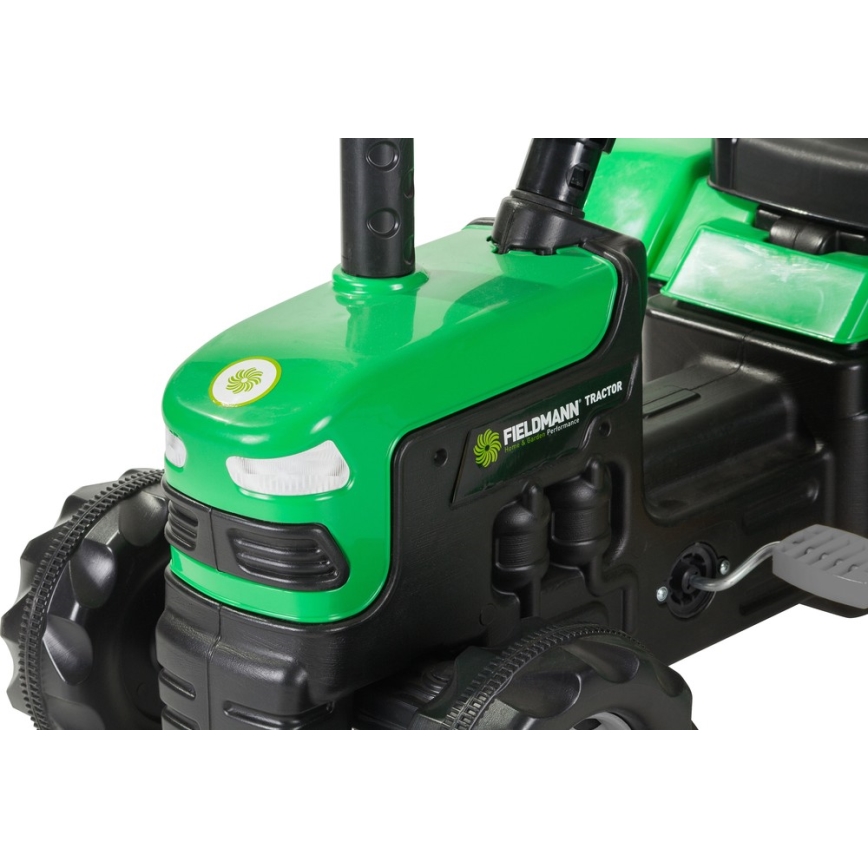 Šľapací traktor s vozíkom čierna/zelená