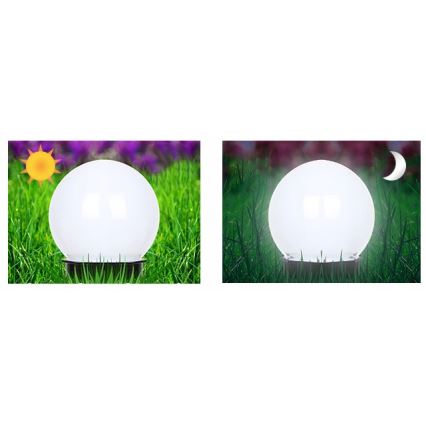 Solárna LED lampa, 1,2 V, 6500 K, 200 mAh, priemer 20 cm, IP44, biela/čierna