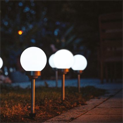 Solárna LED lampa SPHERE LED/1,2V 4000K IP44 200 mAh priemer 20 cm