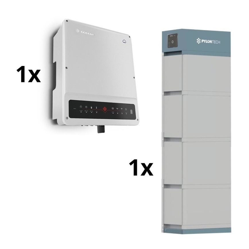 Solárna zostava GOODWE - 10kW GOODWE hybridní menič 3f+ 14,2 kWh batérie PYLONTECH H2