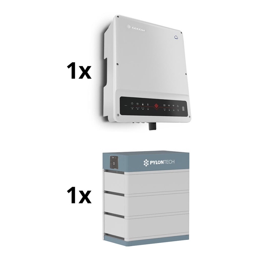 Solárna zostava GOODWE-10kW GOODWE hybridný menič 3f+10,65kWh batérie PYLONTECH