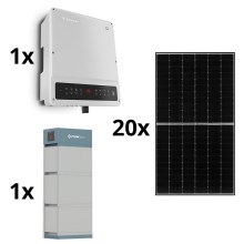 Solárna zostava GOODWE - 8kWp JINKO + 8kW GOODWE hybridný měnič 3f +10,65 kWh batérie PYLONTECH H2