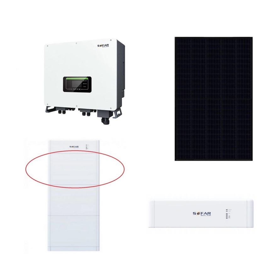 Solárna zostava SOFAR Solar - 20kWp panel RISEN Full Black + 20kW SOLAX menič 3f + 20 kWh batéria SOFAR s riadiacou jednotkou akumulátora