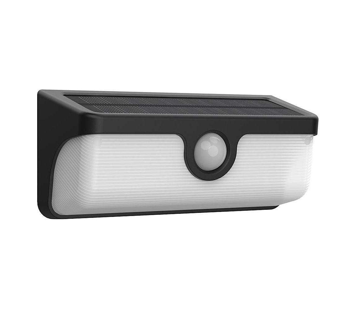 Solárne LED nástenné svietidlo so senzorom LINK LED/5W/3,7V 2000 mAh IP65 čierna EKO2359