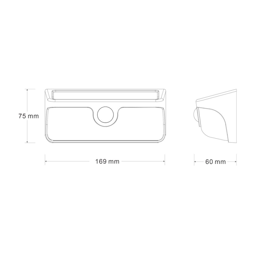 Solárne LED nástenné svietidlo so senzorom LINK LED/5W/3,7V 2000 mAh IP65 čierna