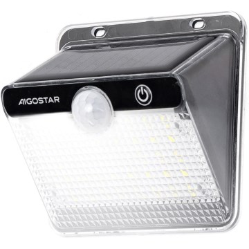 Solárne LED svietidlo s čidlom Aigostar 3,7V 6500K 1200 mAh IP65 čierne