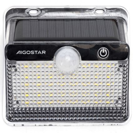 Solárne LED svietidlo s čidlom Aigostar 3,7V 6500K 1200 mAh IP65 čierne