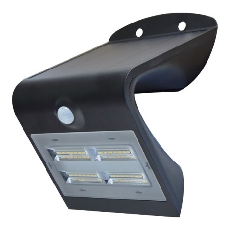 Solárne nástenné svietidlo so senzorom LED/3,2W IP65 čierne