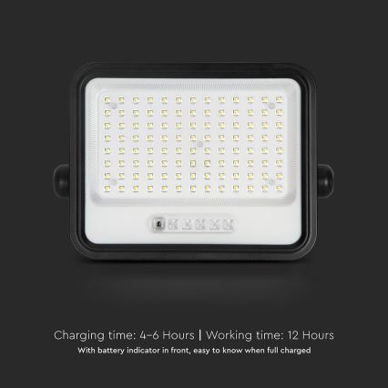 LED Stmievateľný solárny reflektor LED/200W/3,2V 2000-8000K IP65 10000 mAh čierny + diaľkové ovládanie
