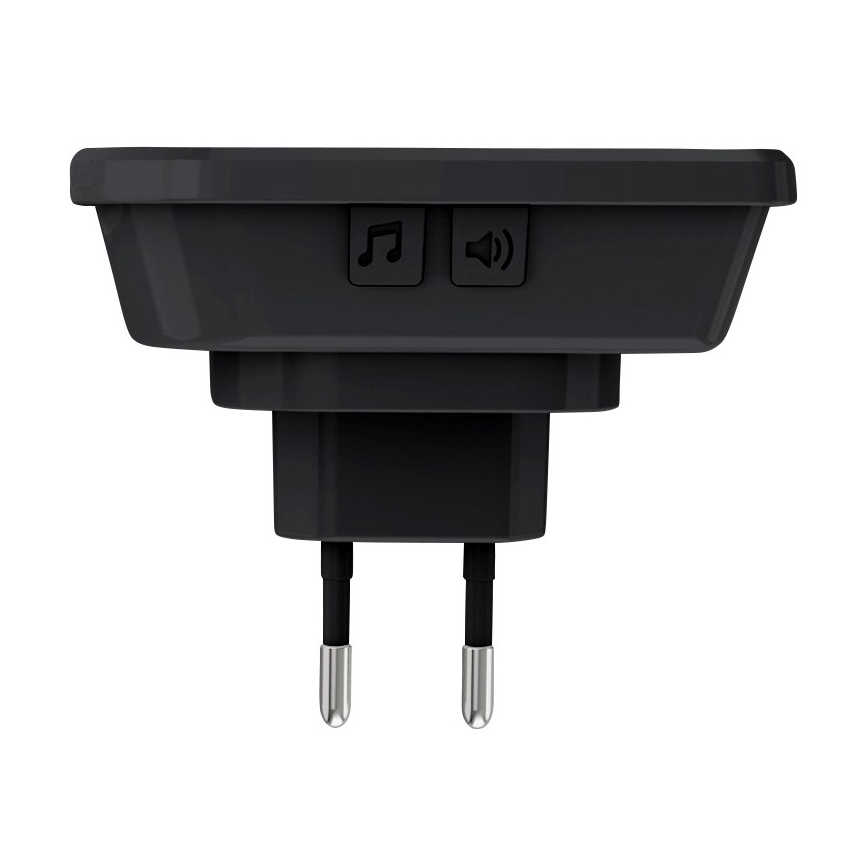 Bezdrôtový zvonček do zásuvky 230V/1xCR2032 IP56 čierna