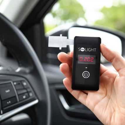 Nabíjateľný mini alkotester s palivovým článkom, 0,0 - 5,0‰ BAC, citlivosť 0,08‰, 5V