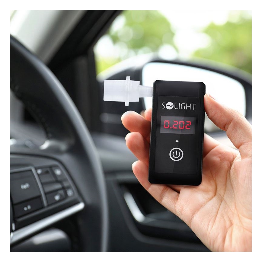 Nabíjateľný mini alkotester s palivovým článkom, 0,0 - 5,0‰ BAC, citlivosť 0,08‰, 5V